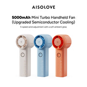 AISOLOVE F03 Handheld Mini Fan with Semiconductor Cooling 5000mAh