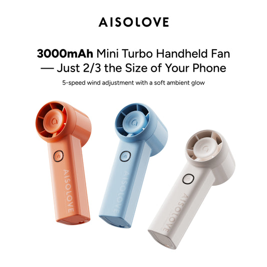 AISOLOVE F02 Compact Handheld Fan 3000mAh