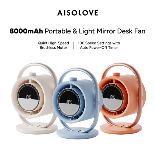 AISOLOVE F17 Mirror Desk Fan 8000mAh 镜面桌面风扇
