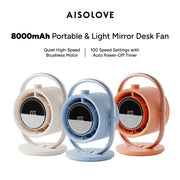 AISOLOVE F17 Mirror Desk Fan 8000mAh 镜面桌面风扇
