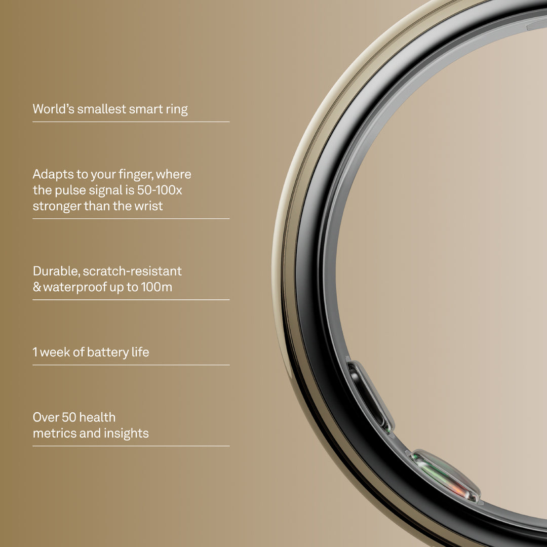 Oura Ring 5 Health & Fitness Tracker Smart Ring, Gold