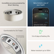 Oura Ring 4 Ceramic Health & Fitness Tracker Smart Ring, Cloud