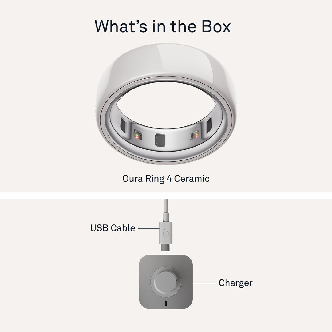 Oura Ring 4 Ceramic Health & Fitness Tracker Smart Ring, Cloud
