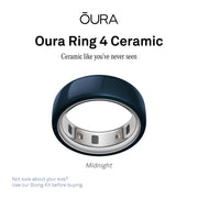 Oura Ring 4 Ceramic Health & Fitness Tracker Smart Ring, Midnight