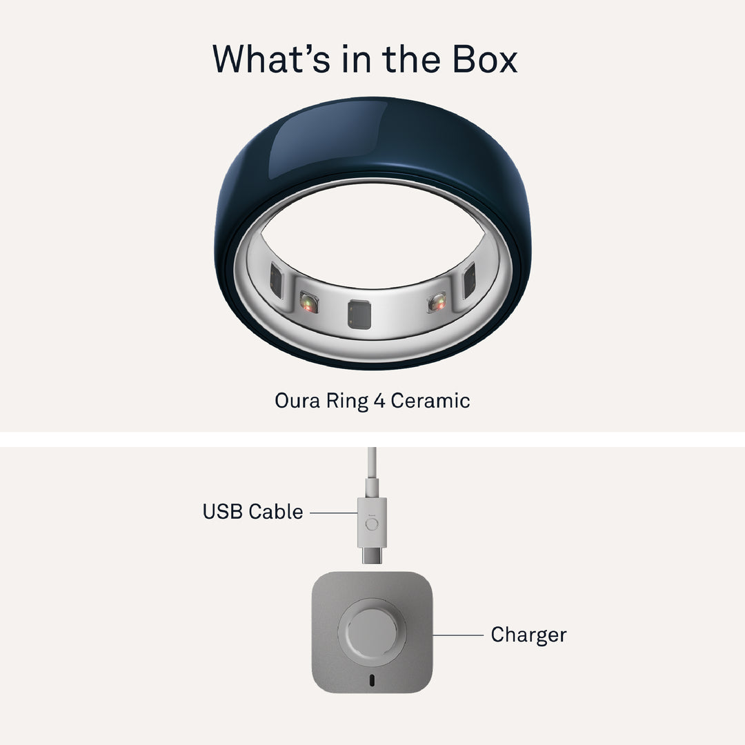 Oura Ring 4 Ceramic Health & Fitness Tracker Smart Ring, Midnight