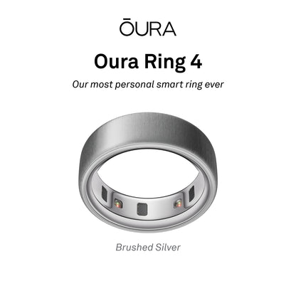 Oura Ring 4 Health & Fitness Tracker Smart Ring, Brushed Silver
