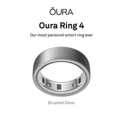 Oura Ring 4 Health & Fitness Tracker Smart Ring, Brushed Silver
