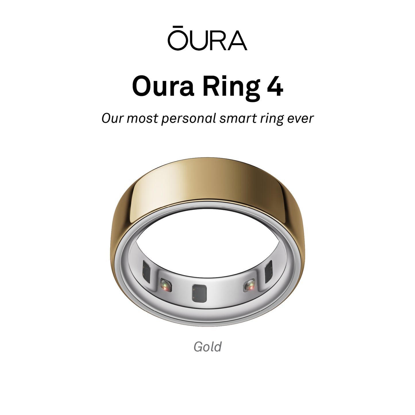 Oura Ring 4 Health & Fitness Tracker Smart Ring, Gold