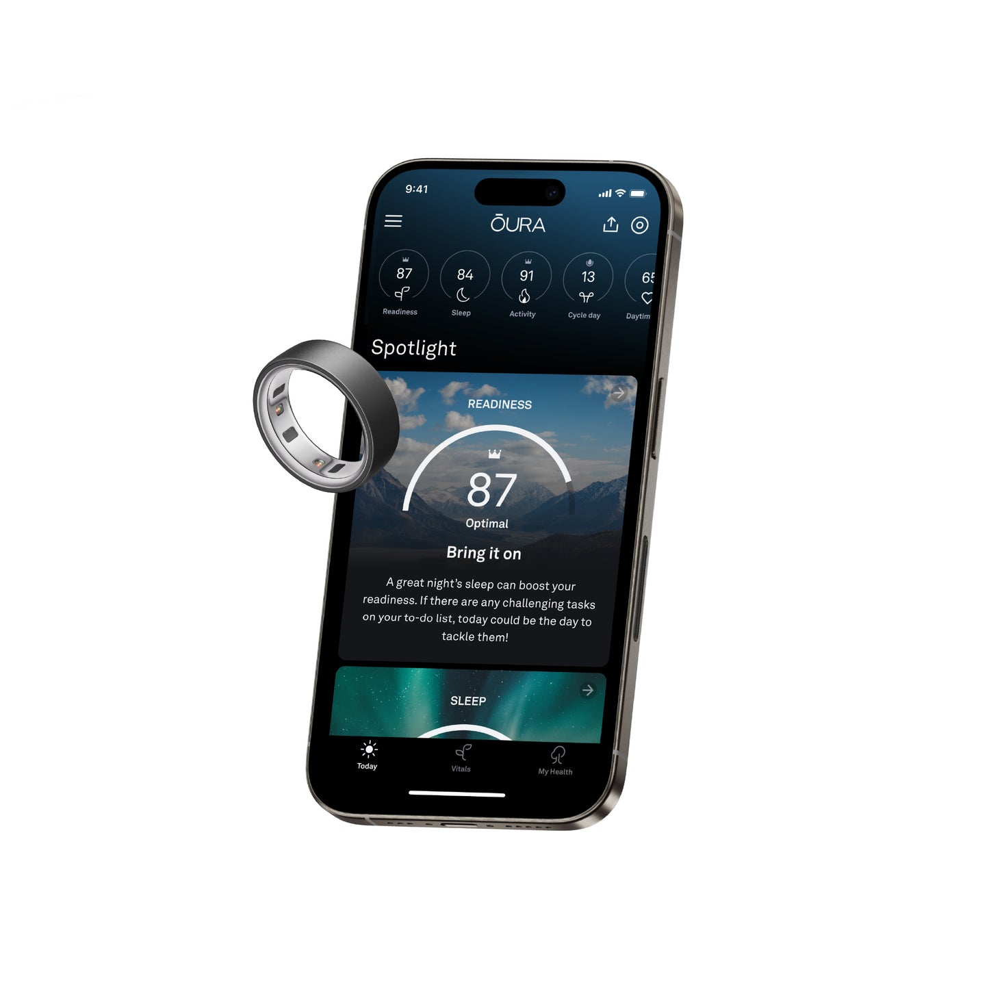 Oura Ring 4 Health & Fitness Tracker Smart Ring, Stealth