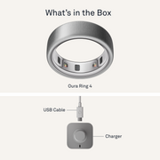 Oura Ring 4 Health & Fitness Tracker Smart Ring, Brushed Silver