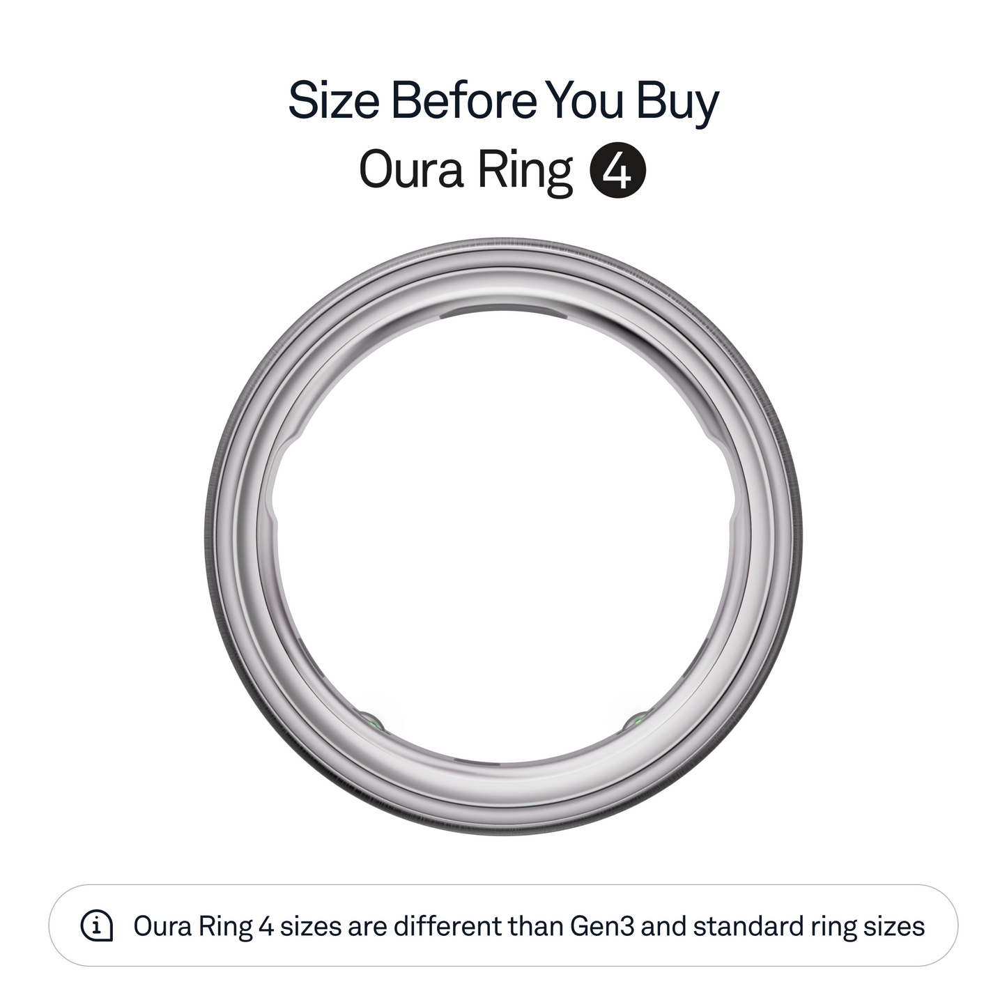Oura Ring 4 Health & Fitness Tracker Smart Ring, Brushed Silver