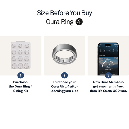 Oura Ring 4 Health & Fitness Tracker Smart Ring, Brushed Silver