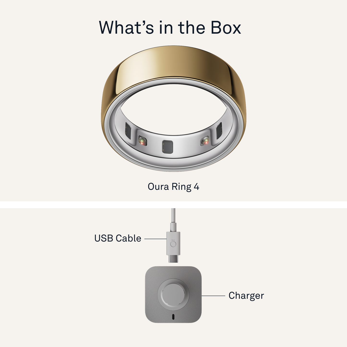 Oura Ring 4 Health & Fitness Tracker Smart Ring, Gold