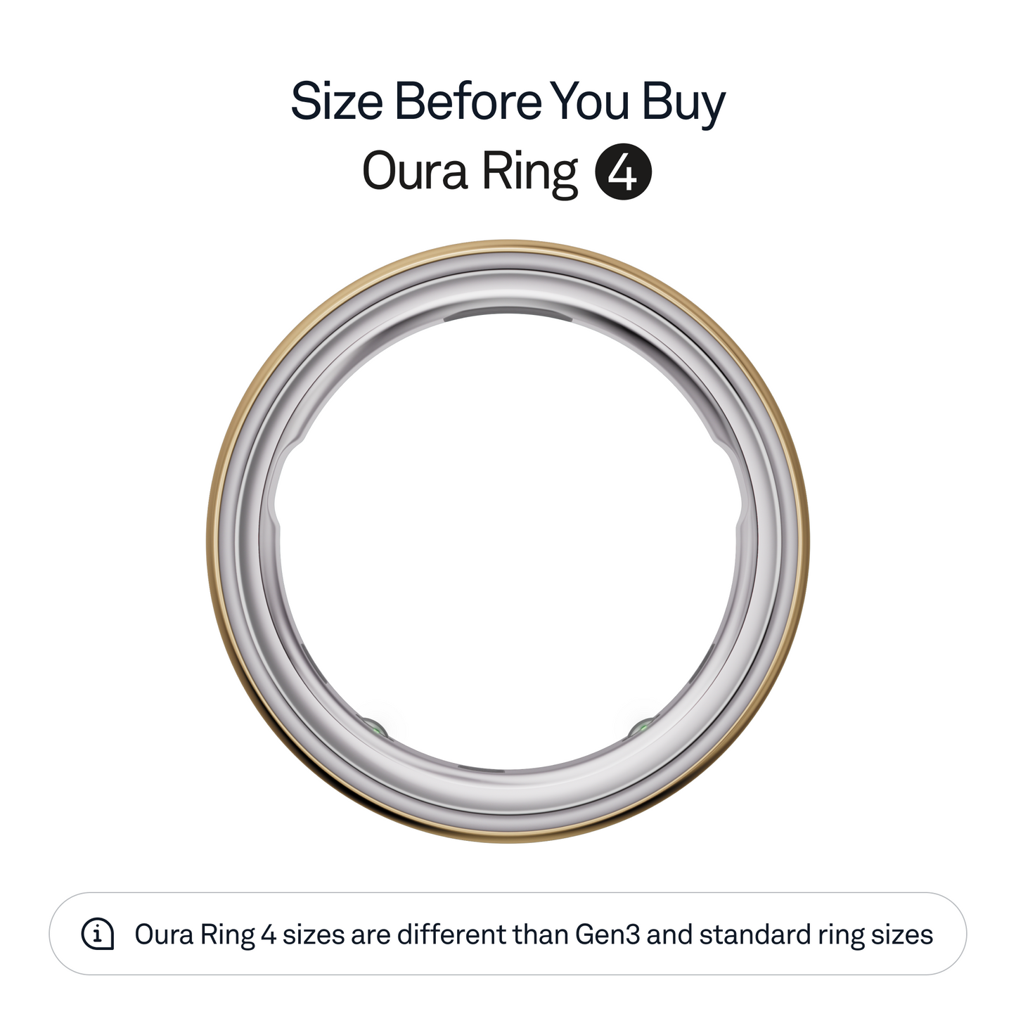 Oura Ring 4 Health & Fitness Tracker Smart Ring, Gold