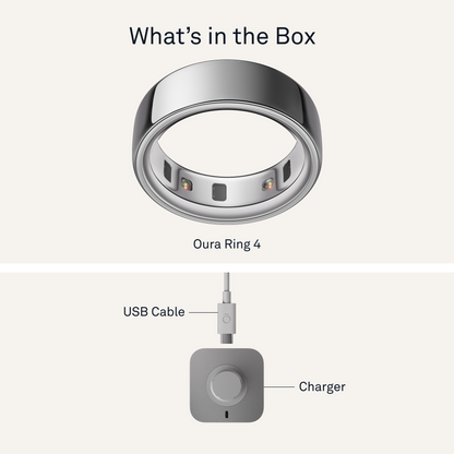 Oura Ring 4 Health & Fitness Tracker Smart Ring, Silver
