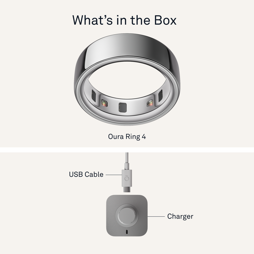 Oura Ring 4 Health & Fitness Tracker Smart Ring, Silver