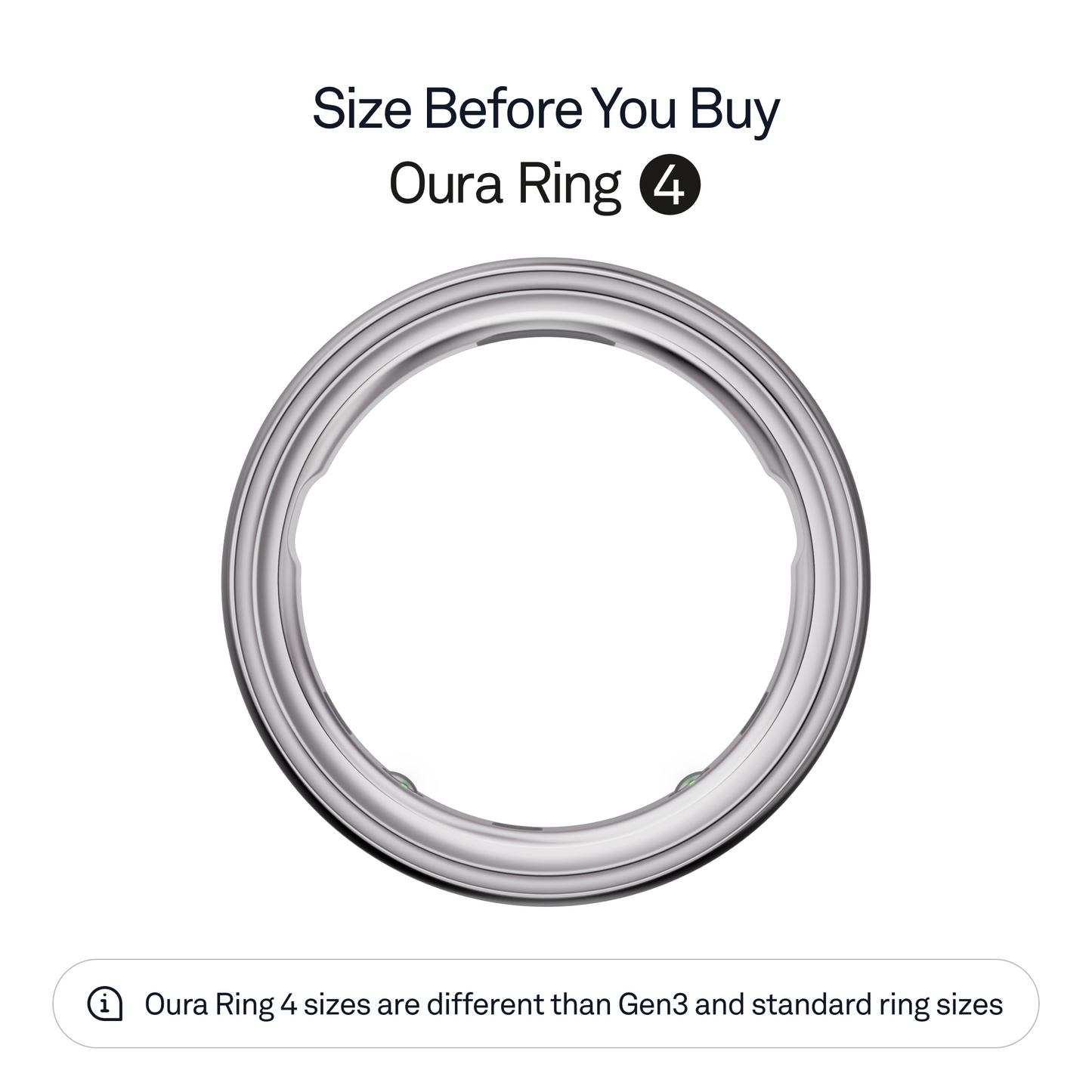 Oura Ring 4 Health & Fitness Tracker Smart Ring, Silver