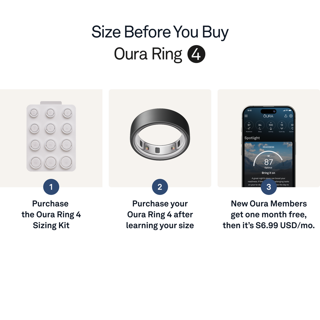 Oura Ring 4 Health & Fitness Tracker Smart Ring, Stealth