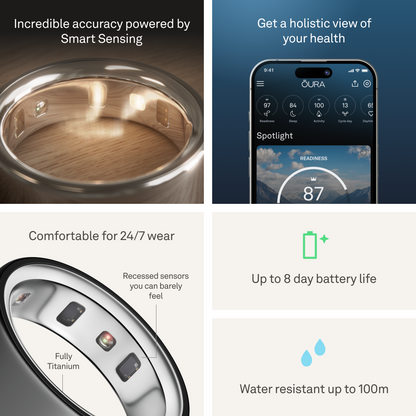 Oura Ring 4 Health & Fitness Tracker Smart Ring, Stealth